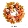 thumbnail image 2 of 18.9Inch Large Christmas Wreath,Artificial Christmas Wreath with Maple Leaves,Fall Wreath with Pumpkin for Front Door,Indoor Outdoor Farmhouse,Wedding Decor, 2 of 9