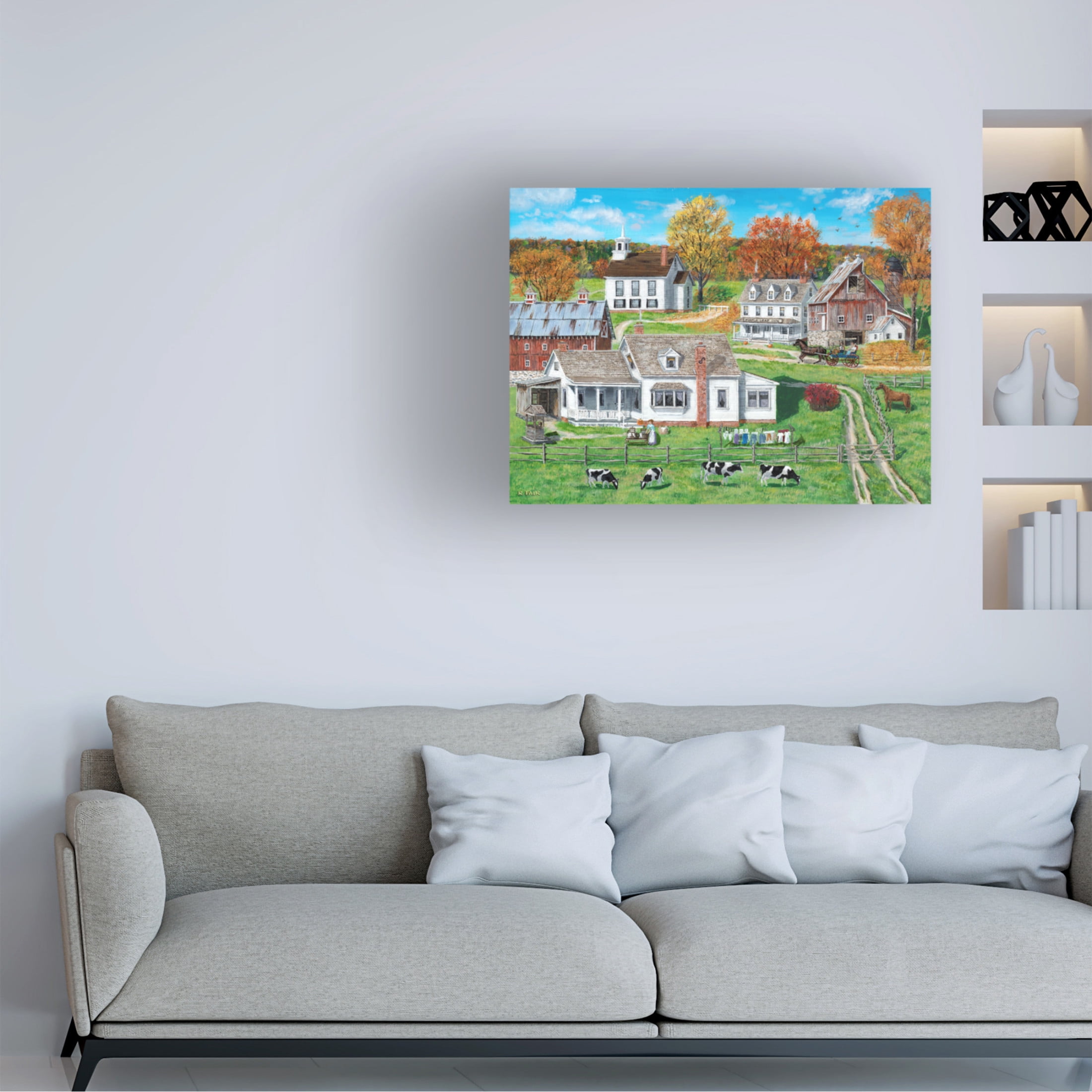 Canvas Wall Art - Bob Fair 'Wash Day' Wall Art for Living Room, Bedroom, or Office Décor by Trademark Fine Art - 47 x 35 Inches