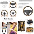 thumbnail image 5 of Yuyamidu Bee Car Seat Cover Full Set of 15 Sunflowers Steering Wheel Cover Seat Belt Covers Trash Can Air Vent Organizer Box Rear View Mirror Cover Coasters Key Chain Car Interior Accessories, 5 of 7