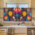 thumbnail image 2 of Yayeee Kitchen Curtains Tier Set of 2 Light Filtering 57"x24" Over Sink Window Panels, Futuristic Circles, 2 of 7