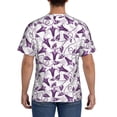 thumbnail image 3 of Bixox Men's Violets Flowers Printed Short Sleeve Skinny Athletic T-Shirt, 3 of 6