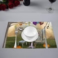 thumbnail image 2 of MKHERT Funny Surrealist Banquet with Autumnal Fruits Pumpkin and Teapot Placemats Table Mats for Dining Room Kitchen Table Decoration 12x18 inch,Set of 6, 2 of 4
