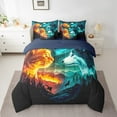 thumbnail image 2 of Erosebridal Cute Cat Wolf Bedding Twin Size,Wild Animal Silhouette Comforter Sets with Sheets,Starry Night Galaxy Nebula Bedding Sets Twin Size,Microfiber Bedroom Decor Reversible,7pcs, 2 of 6