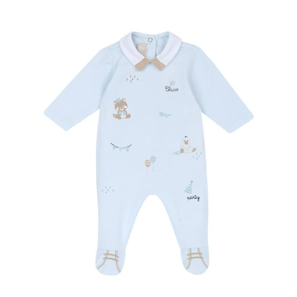 Mameluco Manga Larga Chicco Abertura Trasera Varias Tallas Azul Cielo 50