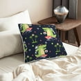 thumbnail image 6 of DouZhe Velvet Decorative Throw Pillow Covers Set of 2, Soft Square Cushion Cover with Invisible Zipper Crocodile Surfer Cartoon Trendy Printing, 20"x20", 6 of 7