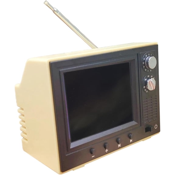Mini TV Prop Mini Working TV for Dollhouse Gift Miniatures Furniture Miniature Television Tiny Television Food Toy, Yellow(DSF)
