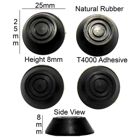 VATH Self Adhesive Rubber Feet 25mm(L)x 25mm(W)x 8mm(H) 4pcs [RB16]