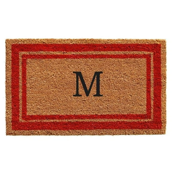 Calloway Mills Red Border 18" x 30" Monogram Outdoor Doormat (Letter N)