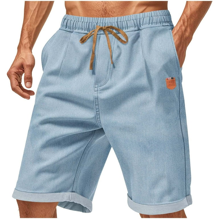 Xysaqa Men's Jean Print Beach Shorts Summer Swim Trunks Board