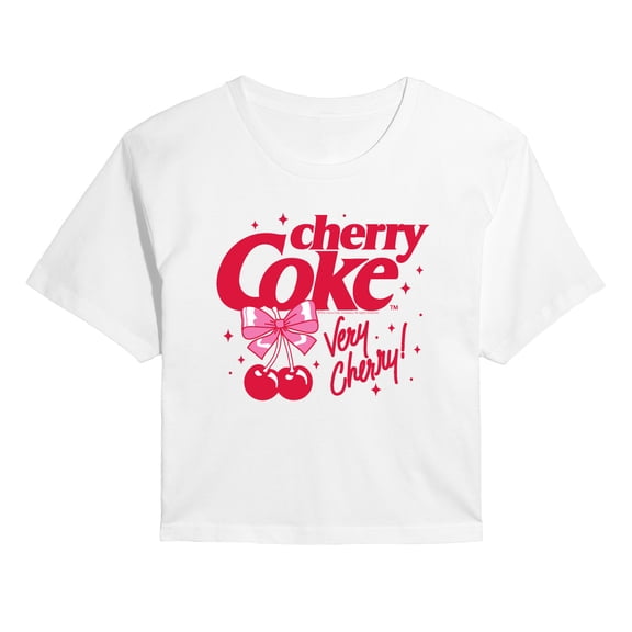 Coca-Cola - Very Cherry Coke - Juniors Cropped Graphic T-Shirt