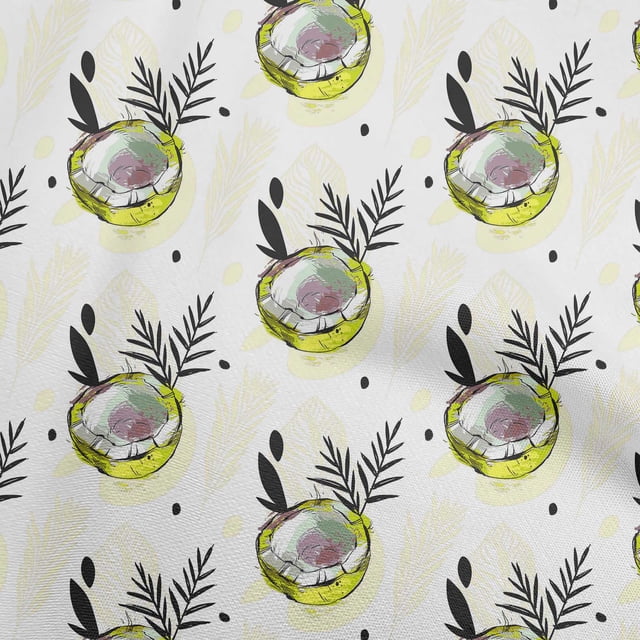 oneOone Rayon Lime Green Fabric Tropical Sewing Craft Projects Fabric Prints By Yard 56 Inch Wide-HM