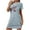 Blue, variant on Tnhcen Summer Versatile Pajama Dress – Round Neck Short Sleeve Fashion Print Soft Polyester Spandex S-2XL for Home/Outdoor Lounging