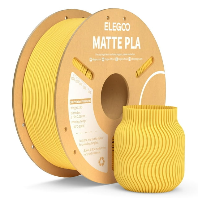 Filamento para impresora 3D ELEGOO Matte PLA Sunshine Yellow, 1 kg