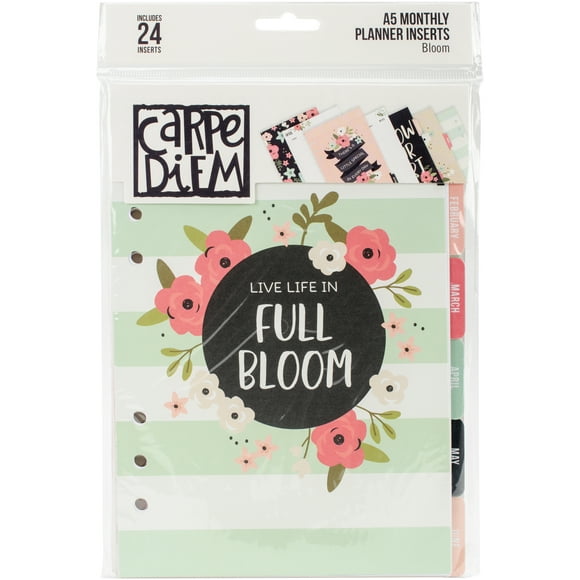 2018 Carpe Diem by Simple Stories A5 Bloom Monthly Planner Inserts
