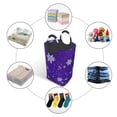 thumbnail image 4 of Xecao Dark Purple Snowflakes for Laundry Basket,Collapsible Large Laundry Hamper,Wash Bag for Laundry Room, Rolling Laundry Basket with Handles, 4 of 5