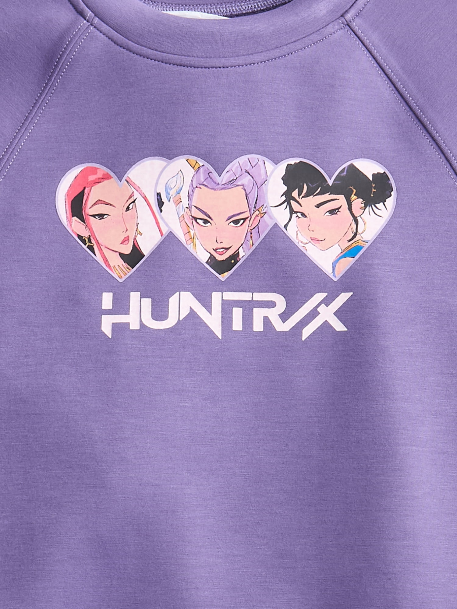K Pop Demon Hunters Huntrix Girls Graphic Scuba Crewneck Sweatshirt, Sizes 4-16