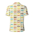 thumbnail image 3 of Vsdgher Colorful Mustache Print Men's Short Sleeve Stretch Polo Shirt, Moisture-Wicking Performance Polo Shirt, 3 of 8