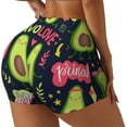 thumbnail image 2 of Sigee Avocado Love Print Women's High Waist Workout Shorts - Squat Proof, Tummy Control, Yoga and Gym Activewear-XX-Large, 2 of 9
