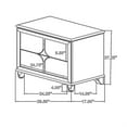 thumbnail image 5 of Ory Nightstand w 2 Drawers, Chrome Star Handle, Pearl Ivory Wood, 5 of 6