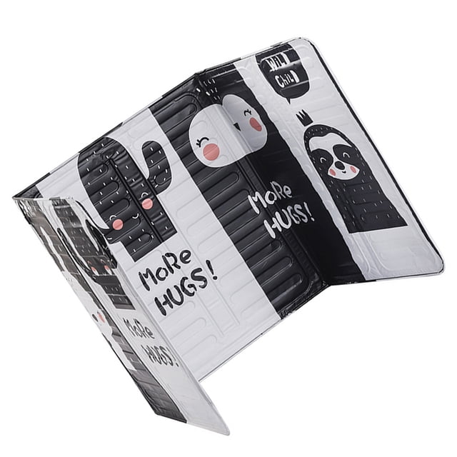 Pantalla de salpicaduras de aceite con estampado de dibujos animados, placa de estufa de aceite plegable, deflector de protección para freír de Suministros de limpieza para el hogar blanco negro Inteprter HA006316-01