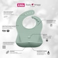 thumbnail image 4 of Abiie Ruby Wrapp Silicone Bibs for Babies with Front Pocket - Waterproof Bib - Stain Resistant - Silicone Toddler Bibs (Grey), 4 of 6