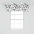 thumbnail image 2 of Ambesonne Tea Party Valance Pack of 2, Timeless Teapots, 54"X18", Black White, 2 of 4