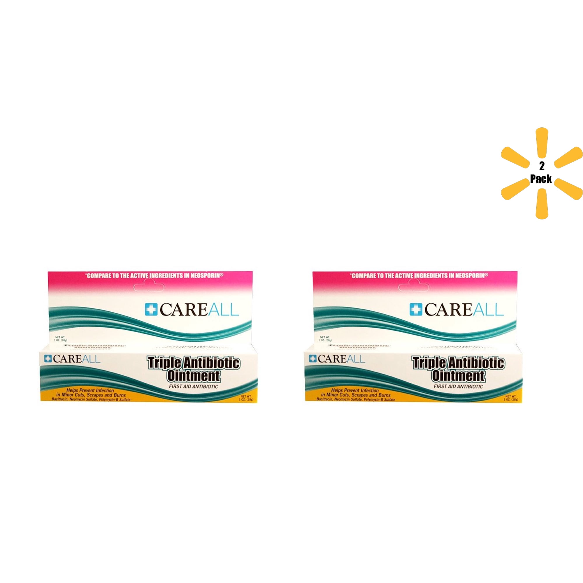 Careall First Aid Antibiotic Ointment 1 oz. Tube, 2 Pack - TAO1