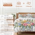 thumbnail image 6 of 3 Piece Pink Spring Floral Duvet Cover Set Full Size, Microfiber Comforter/Quilt Cover with Corner Ties and 2 Pillowcases, Flowers Gray Plaid Farmhouse All Season Soft Bedding with Zipper Closure, 6 of 8