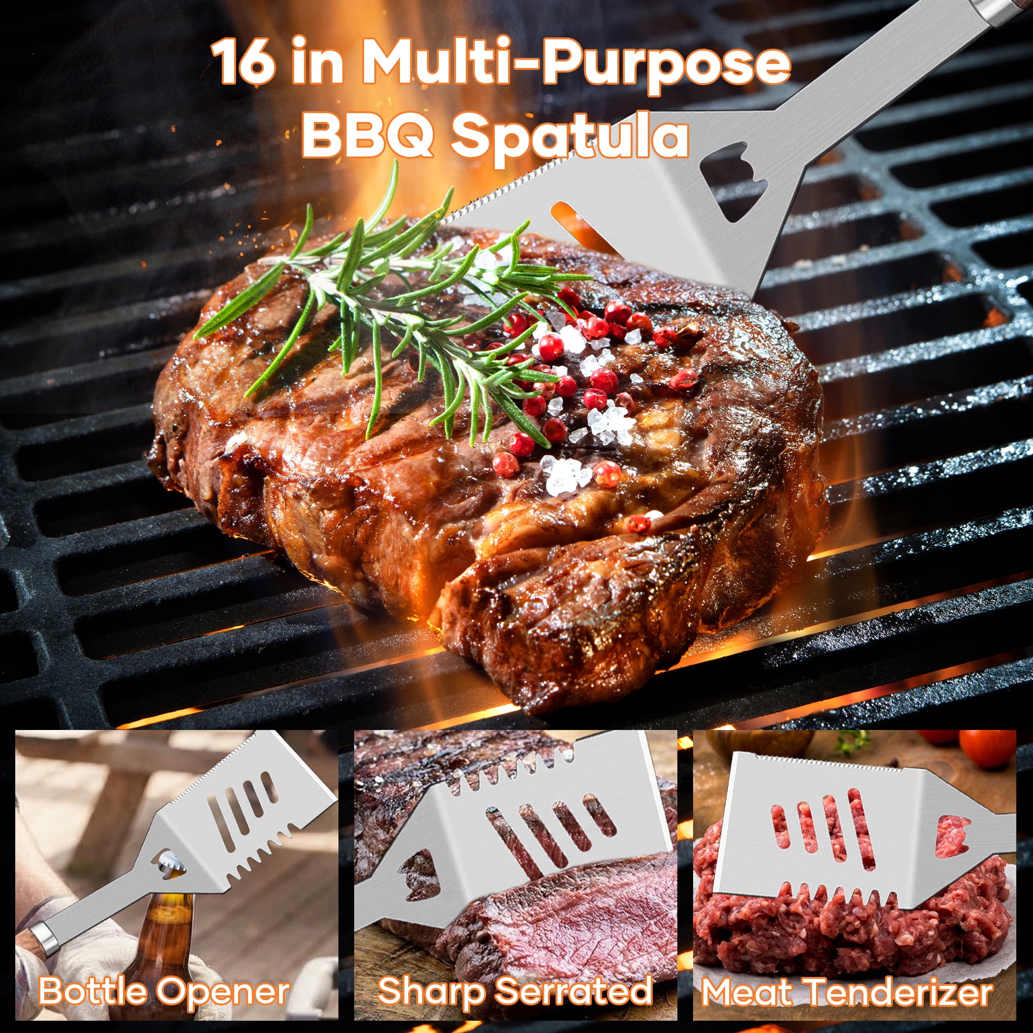 Consiwa 39pcs BBQ Grill Accessories Sets, Stainless Steel Barbecue Tools Kit, Suitable for Blackstone Griddle, Outdoor Camp Cooking Utensils, Father's Day Gift for Men & Chef Dad