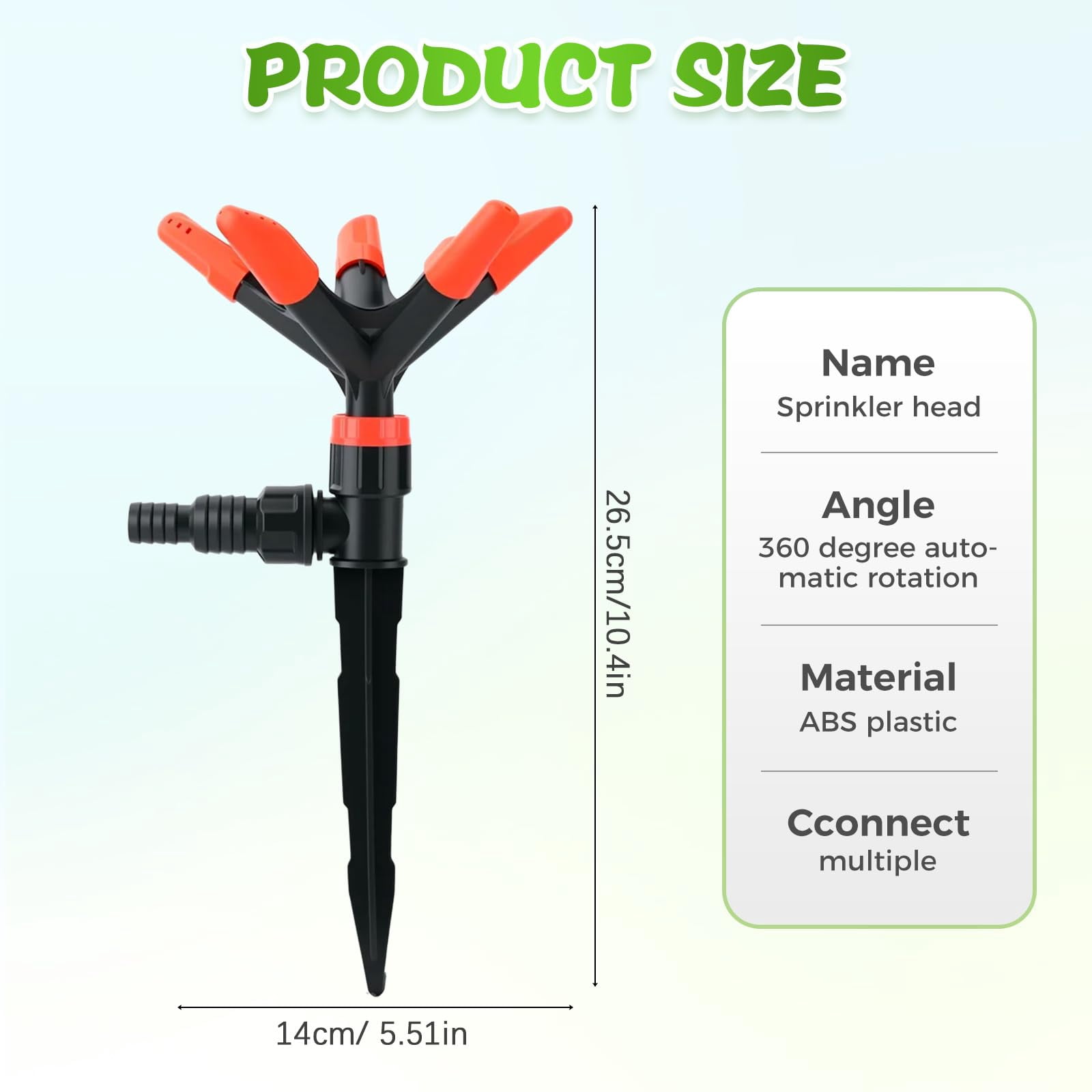 360° Multi-Directional Lawn Sprinkler, 360° Rotating Sprinkler Lawn Sprinkler with Adjustable 45° Angle Coverage Precision Garden Irrigation Sprinkler Roof Sprinklers