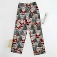 thumbnail image 4 of Fiaer Christmas Women Flannel Pajamas Pants Plus Size Santa Printed Wide Leg Sleepwear Trousers Baggy Casual Trendy Funny Graphic Loungewear Xmas Slacks Multicolour1 XL, 4 of 9