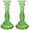 Green, variant on QIAOIDEA Set of 2 Green Glass Candlesticks Candle Holders Taper Candleholder Centerpiece