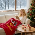 thumbnail image 4 of Lilixerw Christmas Flannel Blanket,Double-Sided Soft Plush Xmas Throw Blanket for Sofa Bed Decor,Holiday Party Gift with Xmas Tree Pattern,39.37 x 51.18 inch White, 4 of 6