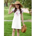 thumbnail image 3 of Oudiya Girls Dresses for Summer Flutter Sleeve Pleated Front A Line Boho Beach Tween Casual Party Dresses, 6-14Y, 3 of 6
