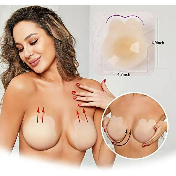 SHAR 2023 Newest Added Lift Ultra-thin Sticky Petals Nipple Covers Adhesive  Strapless Backless Bras Silicone Pasties 