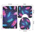 thumbnail image 3 of Neon Feather with Dots Pattern Bathroom Rugs Sets 3 Piece,Toilet Cover Set,Absorbent Non Slip Bathroom Mats Sets with U-Shaped Contour Rug Toilet Rug Set, 3 of 5