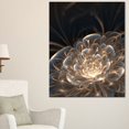 thumbnail image 1 of Design Art Fractal Flower with Golden Rays Floral Canvas Art Print, 1 of 2