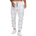 thumbnail image 2 of YMNXA Men's Sweatpants Drawstring Elastic Waist Striped Print Ankle Tied Comfortable Fashion Trousers With Pockets For Daily Wear,White,Xxxl, 2 of 4