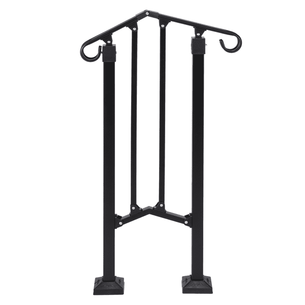 1‑Tier ABS Plastic Handrail for Patio Courtyard Stairs, Matte Black