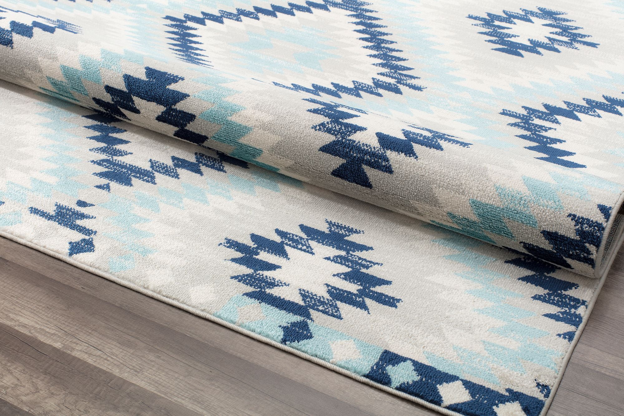 Soleil BR30I Ice Blue Tribal Moroccan blue Area Rug, 2'x8'