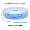 thumbnail image 2 of 2 Pack Twisted Nylon Twine Thread Beading Cord 3mm 7M/23 Feet Extra Strong Braided Nylon String, Blue, 2 of 6