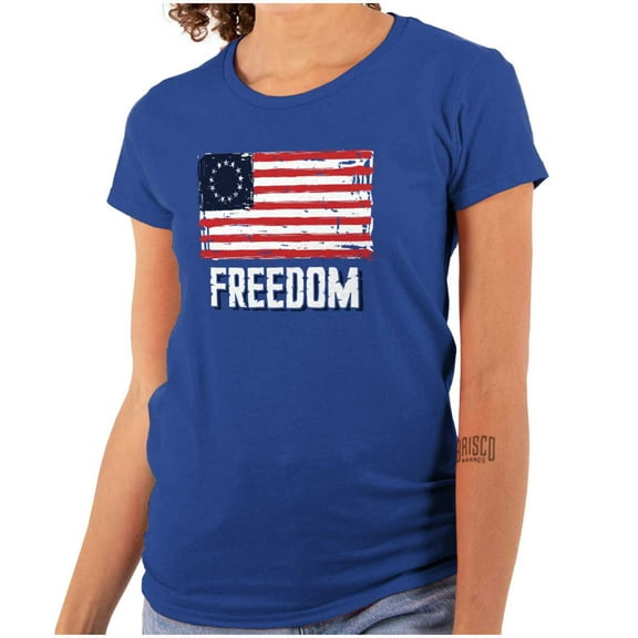 American Colonies Flag USA Freedom Womens Slim Fit Graphic Tee Brisco Brands M