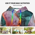 thumbnail image 4 of Uemuo Colorful Abstract Waves Pattern Women's Hoodie with Eye-catching Drawstrings- Casual Pullover Hoodie with Kangaroo Pocket, Stylish Hooded Sweatshirt-Small, 4 of 7