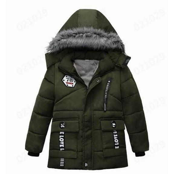 Big Boys Jacket Hooded Parka Zip Up Thermal Coats Puffy Quilted Autumn Winter Jacket Boys -