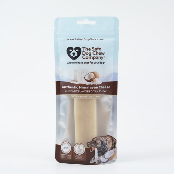 Safe Dog Chew Coconut Flavored Authentic Himalayan Cheese Chew treats for Dogs, Large, 1 Chew Packet