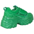 thumbnail image 3 of Berness Women Chunky Platform Sneakers Lace Up Fashion Trainers Thick Sole Casual Walking Light Weight Shoes Blair02 Green 11, 3 of 6
