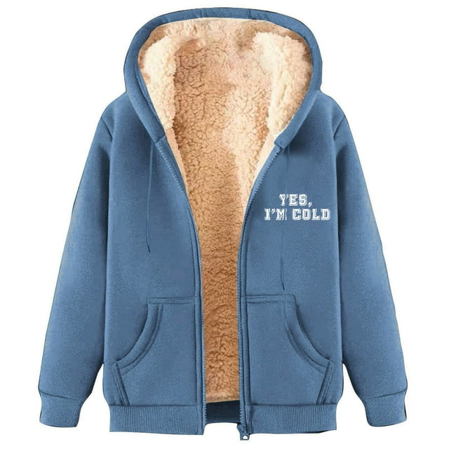 LOVZFMLL Jackets for Women's Fashionable Printed Fleece Hooded Sweatshirt Jacket