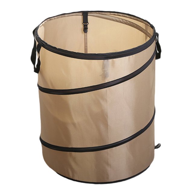 HLONK Outdoor Foldable Trash Can Portable Camping Garbage Bin Wastebasket Can Container Yard Garden Garbage Bag Round Bucket