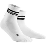 Womens Athletic Crew Cut Compression Socks- CEP Short Socks for Performance 2 White /Black