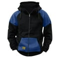 thumbnail image 1 of pstuiky Camisas para hombre de manga larga, Sudadera informal con cremallera y retazos para hombre, ropa de trabajo a la moda, sudadera con capucha, blusa deportiva para entrenamiento m, 1 of 7
